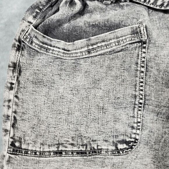 Ava & Viv Shorts Womens 14 Gray Denim Paper Bag Jean High Rise Waist Belt Preppy - Picture 5 of 8